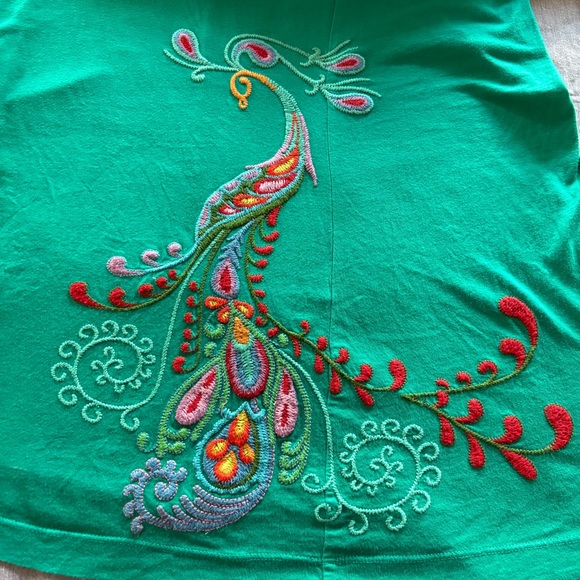 Johnny Was JWLA Womens Tunic Top Size Small Embroidered Boho Peacock - Picture 13 of 16